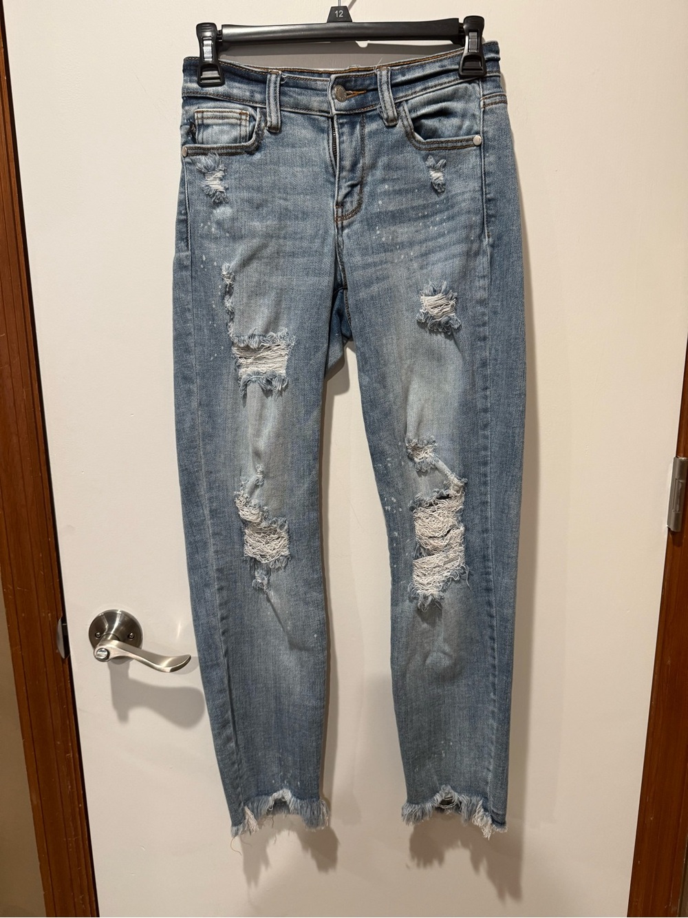 Judy Blue Light Blue Distressed Skinny Jeans